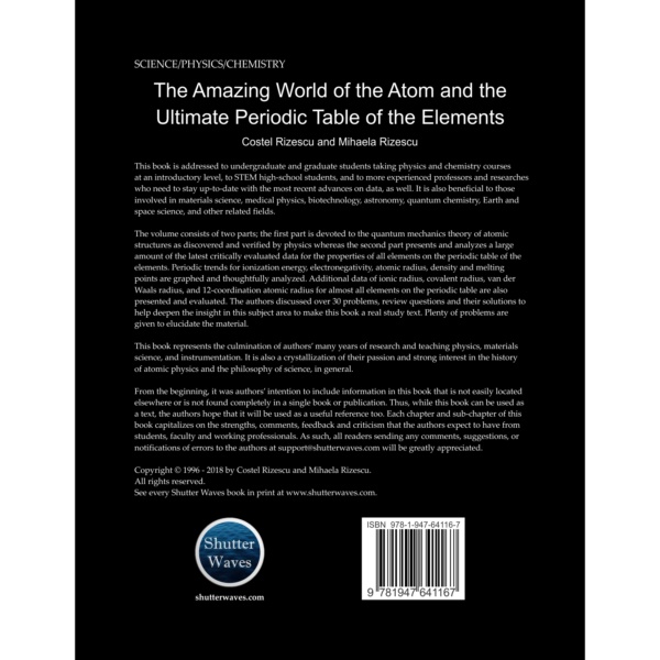 The Amazing World of the Atom and the Ultimate Periodic Table of the Elements - Back Cover Amazon